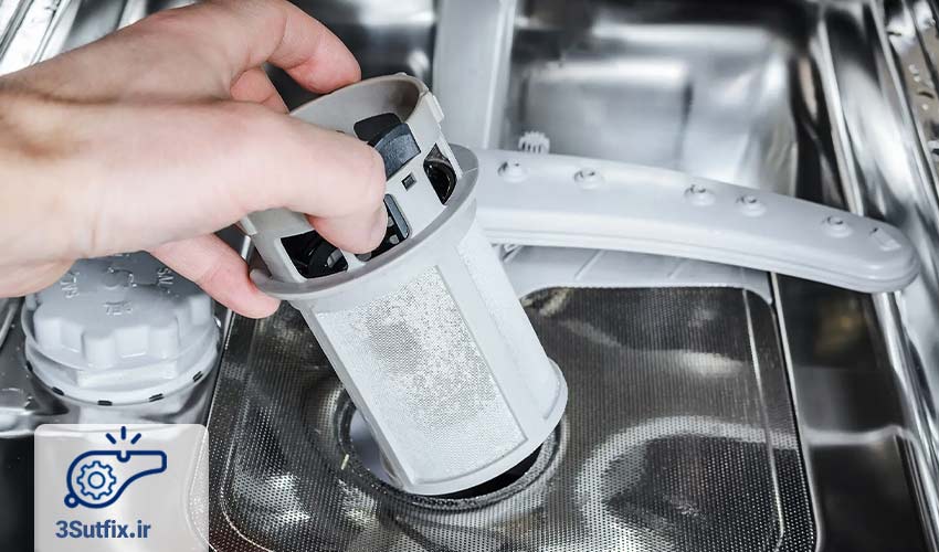 4. گرفتگی فیلتر تخلیه ماشین ظرفشویی